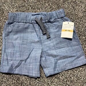 Andy & Evan Gray/Blue Toddler Shorts with Drawstring